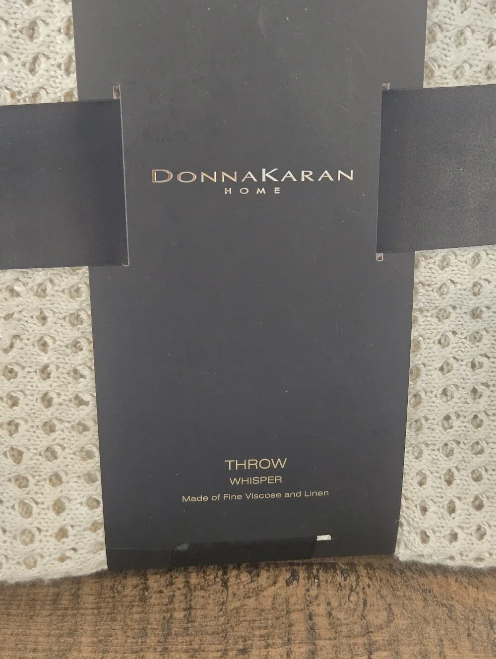 Donna Karan Viscose Linen Whisper Open Knit Throw